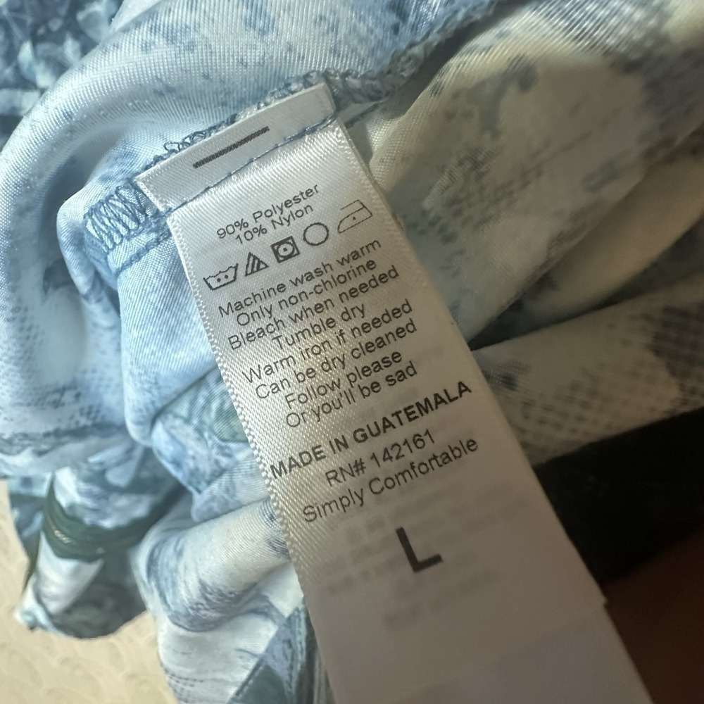 LuLaRoe Jackie Jacket Women's Size Large‎ Watercolor Blue Zip Up Hood Pockets - Picture 6 of 6